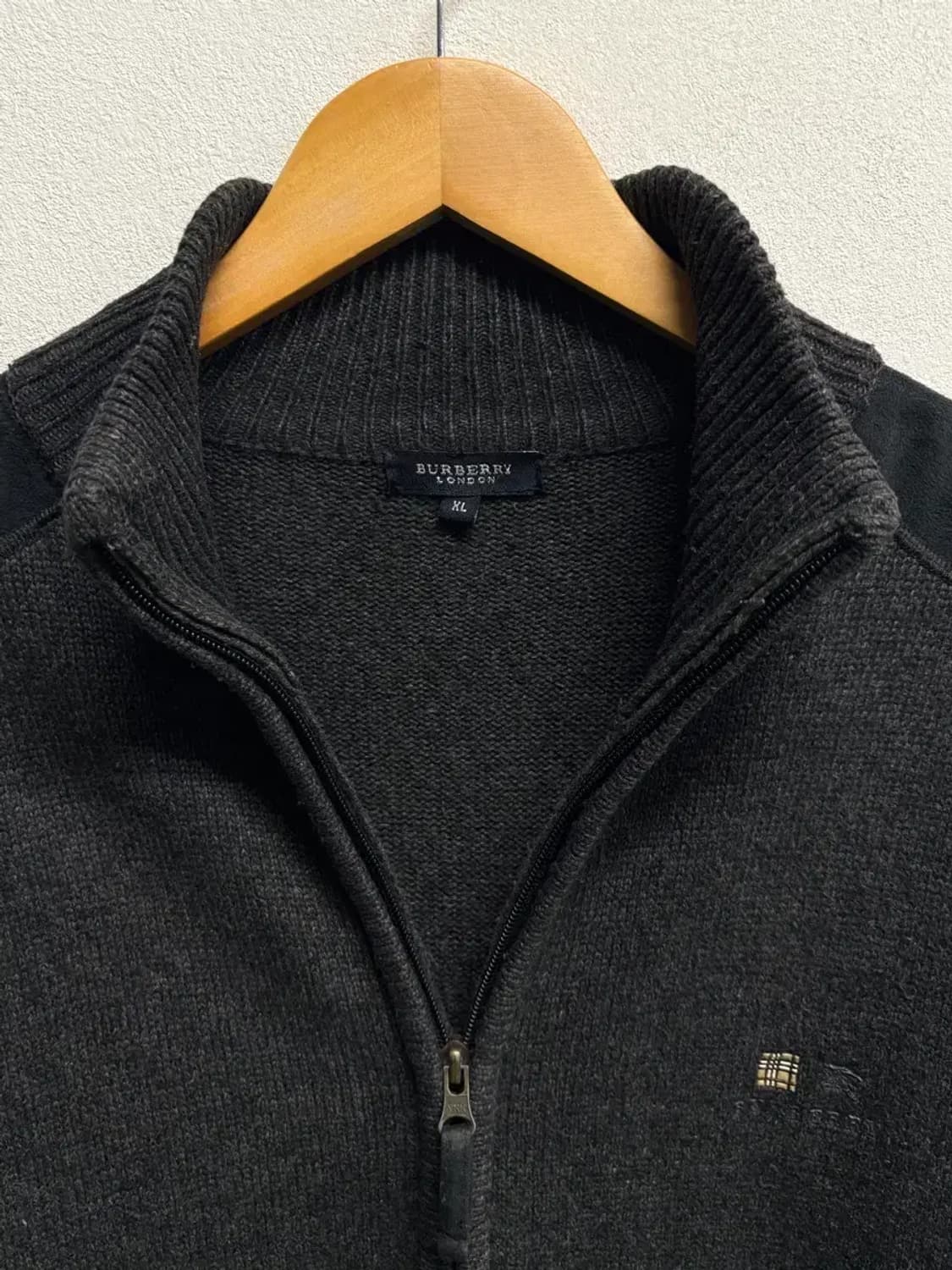 버버리 클래식 그레이 집업니트 XL 상품이미지5