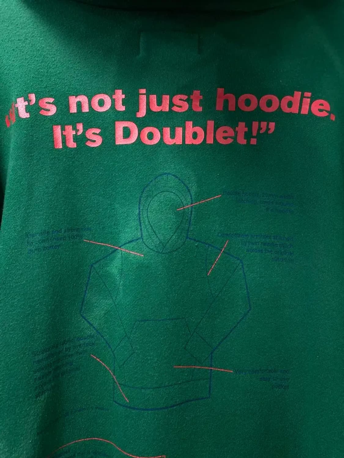 doublet 더블렛 그린 자수테슬 후드티 XL 상품이미지5