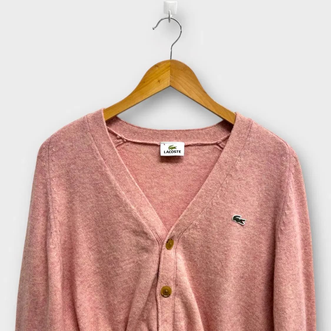 라코스테 핑크 크롭 가디건 M 상품이미지2