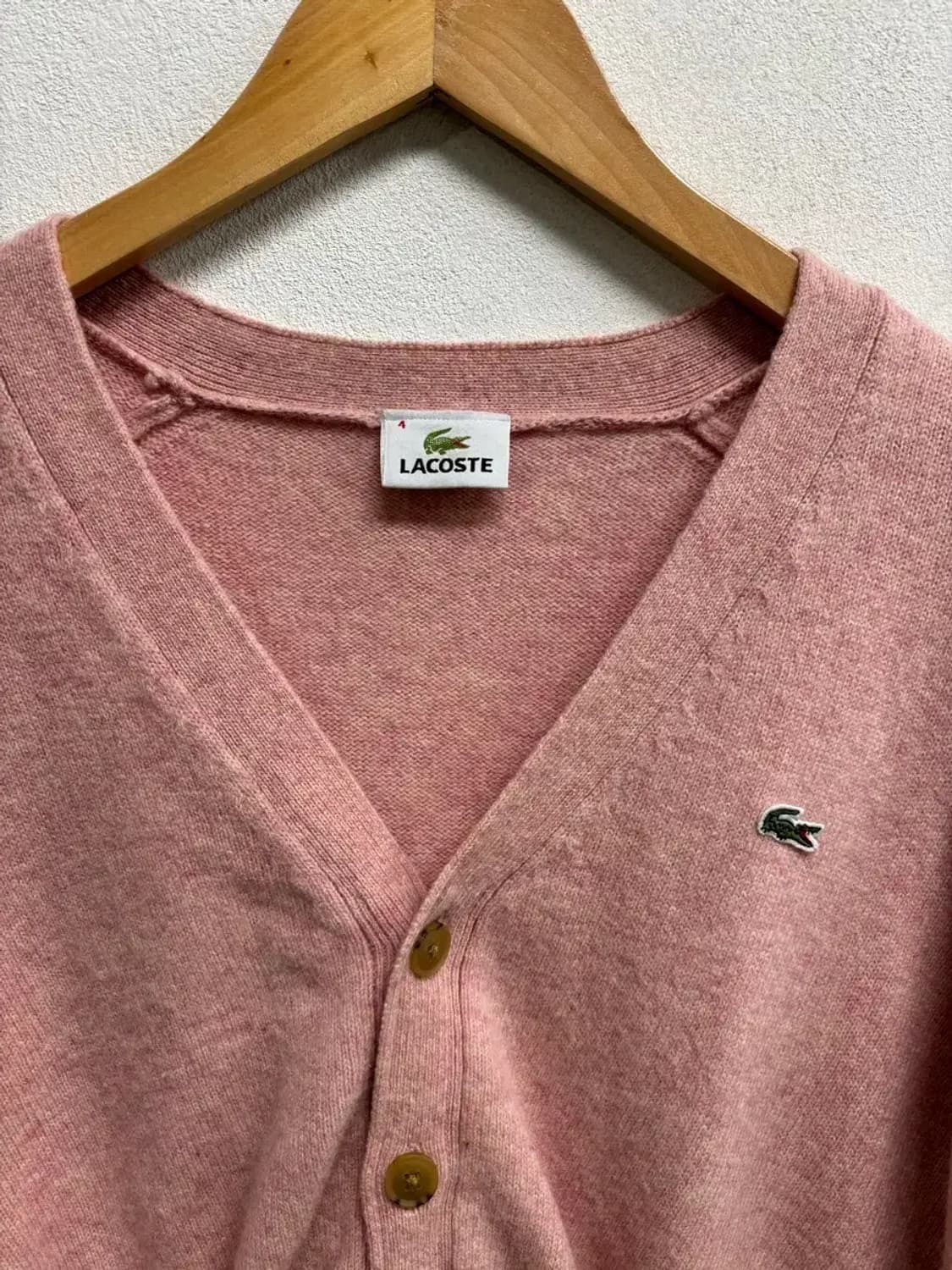 라코스테 핑크 크롭 가디건 M 상품이미지4