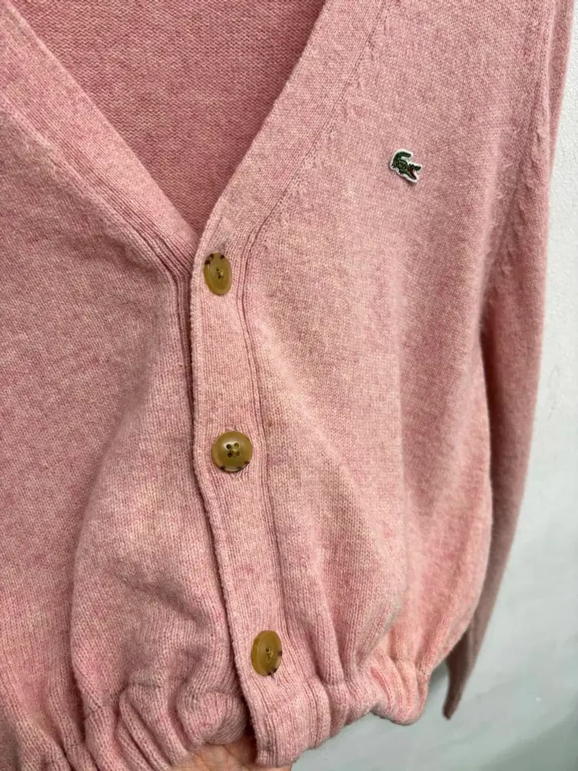 라코스테 핑크 크롭 가디건 M 상품이미지5