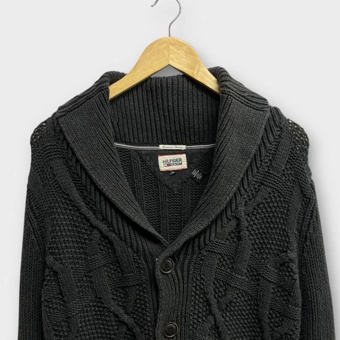 타미힐피거 데님 케이블 니트 가디건 M 상품이미지2