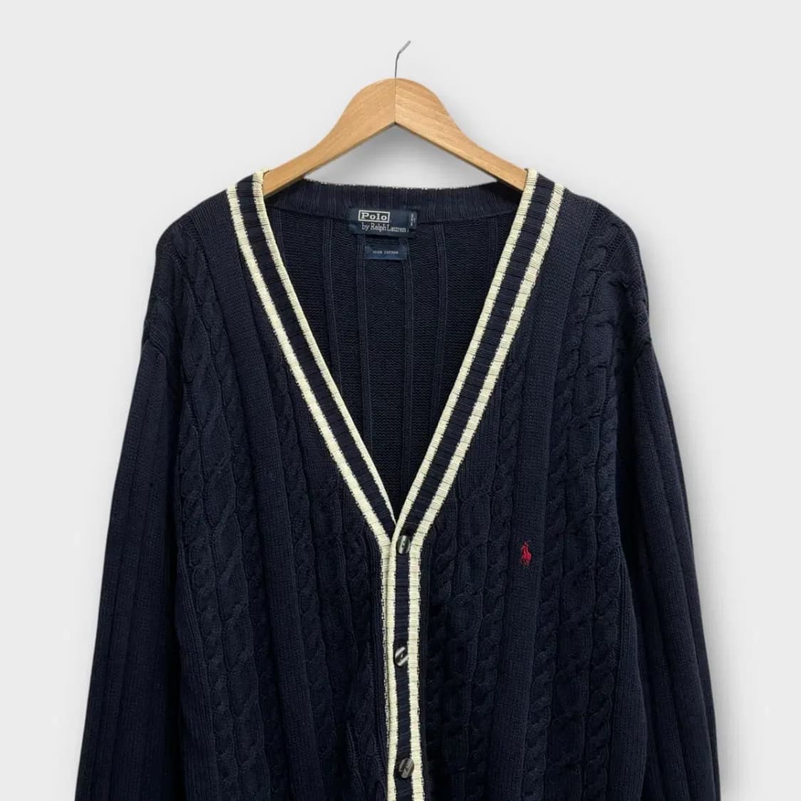 폴로랄프로렌 네이비 V넥 가디건 L 상품이미지2
