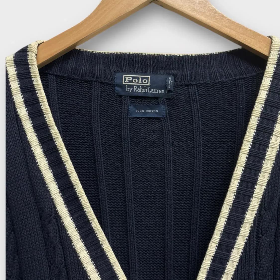 폴로랄프로렌 네이비 V넥 가디건 L 상품이미지4