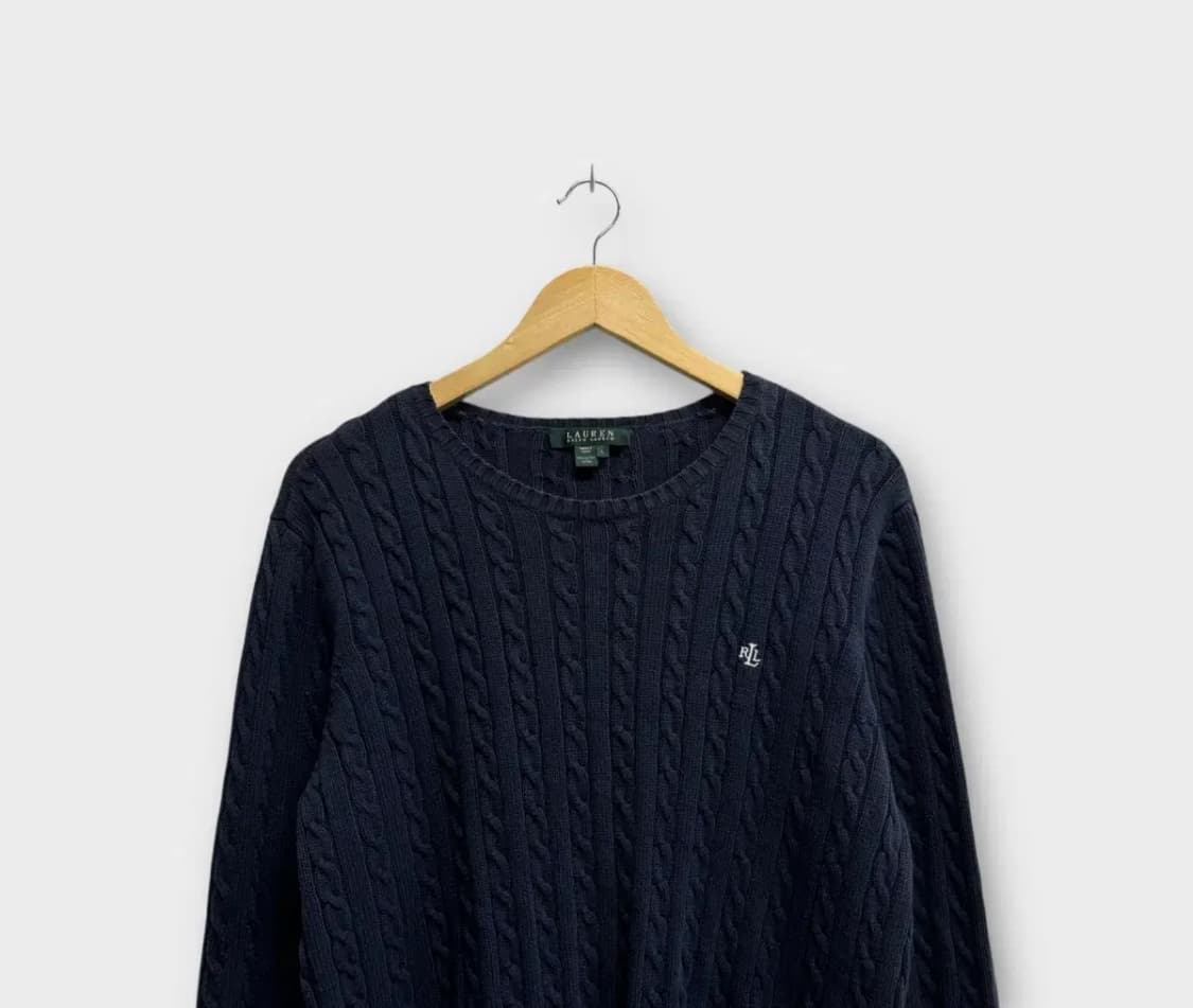 랄프로렌 꽈배기 네이비 니트 L 상품이미지2