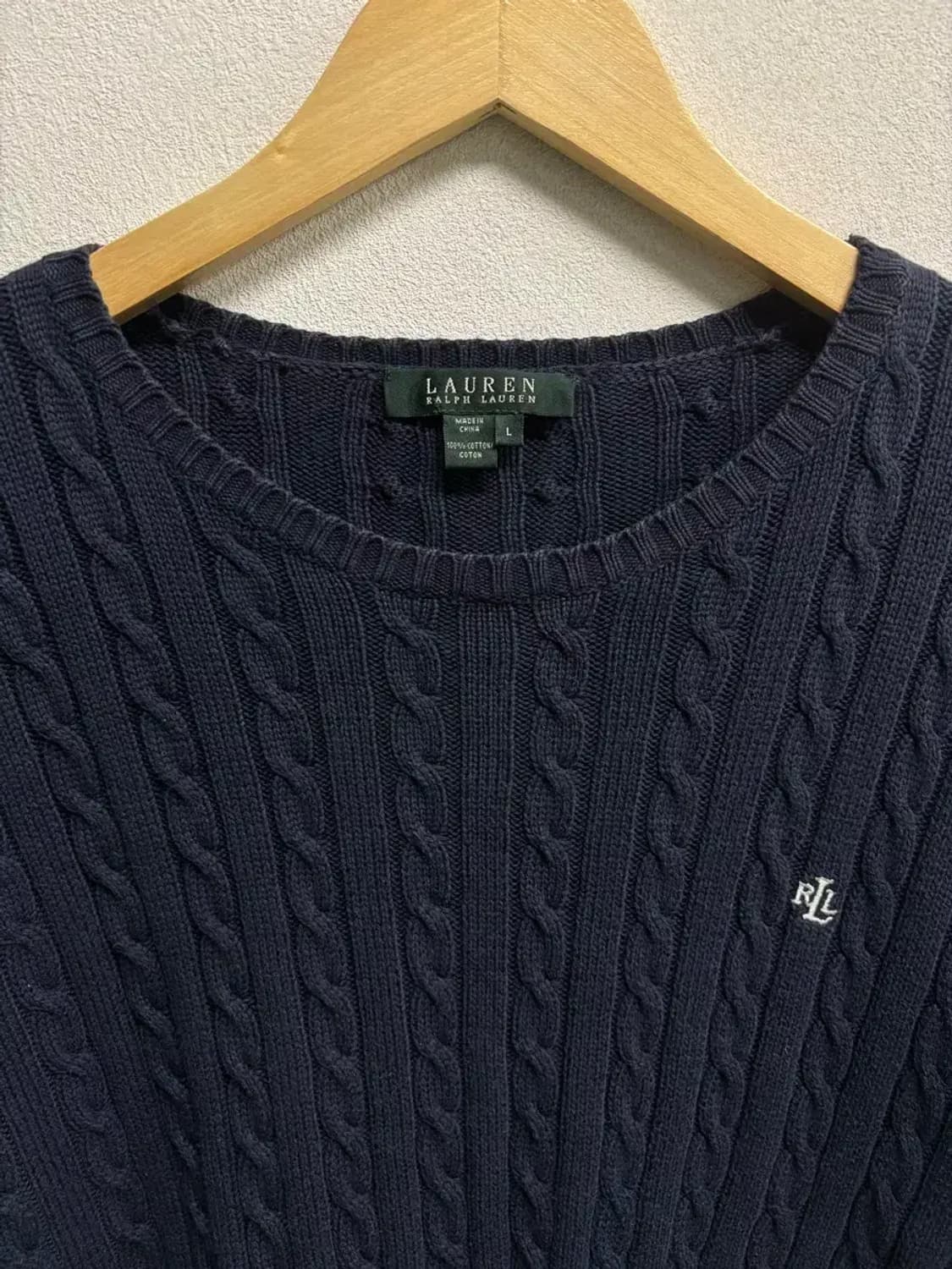 랄프로렌 꽈배기 네이비 니트 L 상품이미지4