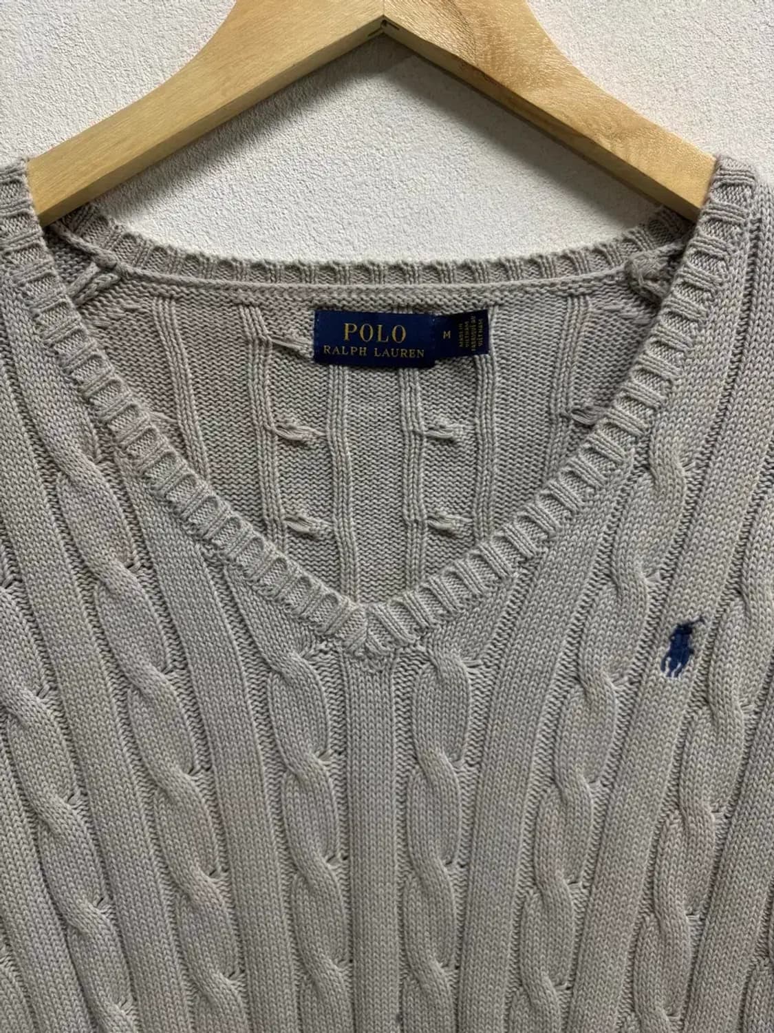폴로랄프로렌 브이넥 그레이 니트 M 상품이미지4