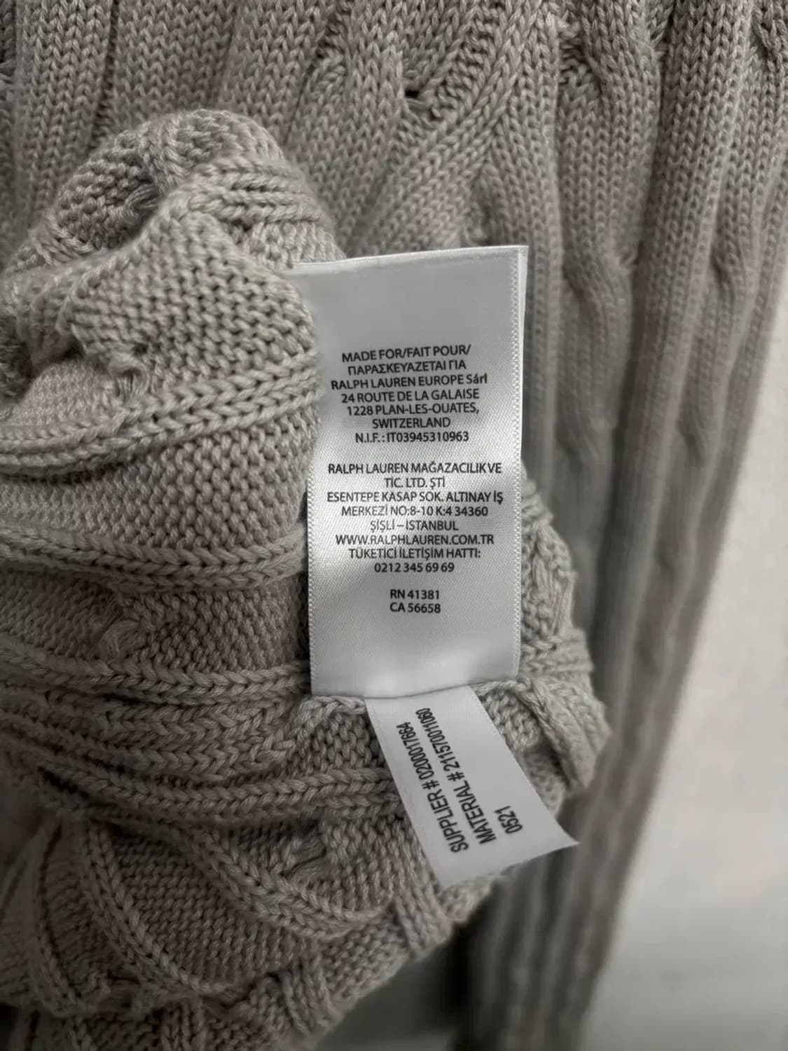 폴로랄프로렌 브이넥 그레이 니트 L 상품이미지5