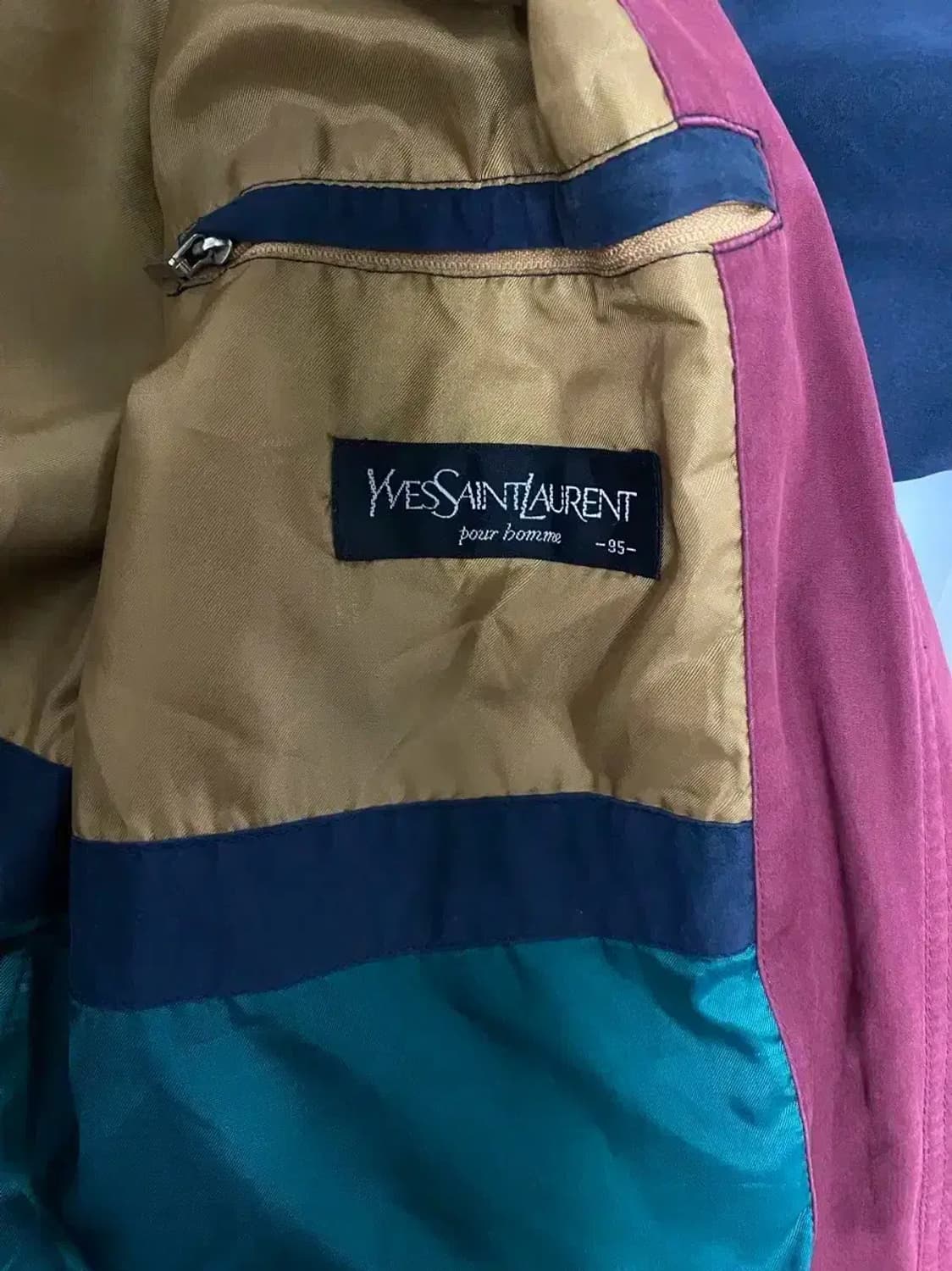 이브생로랑 YSL 칼라 배색 자켓 M 상품이미지6