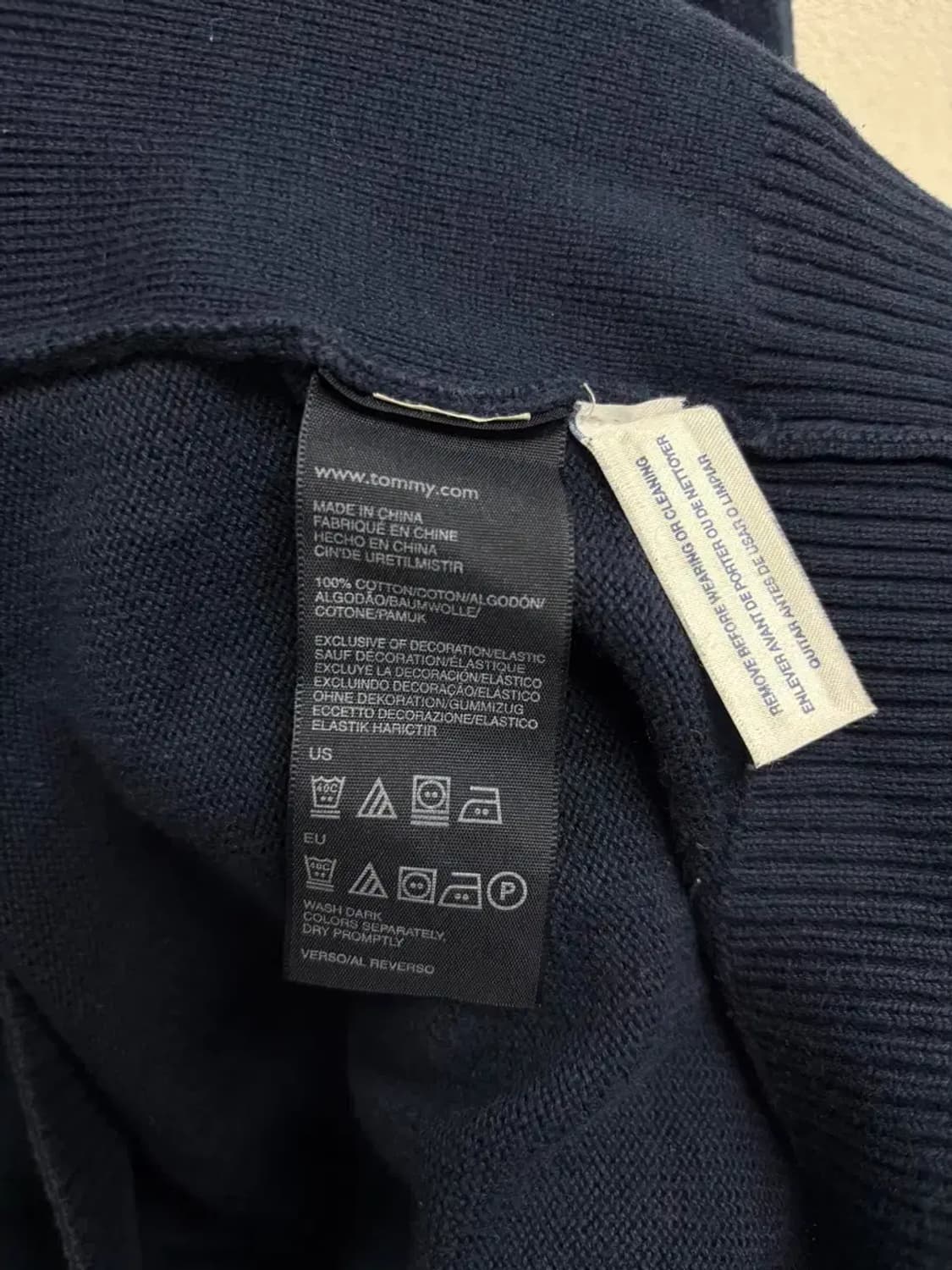 타미힐피거 진네이비 반집업 니트 L 상품이미지5