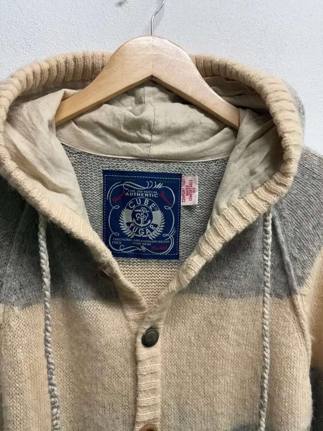 큐브슈가 니트 후드 가디건 M 상품이미지4
