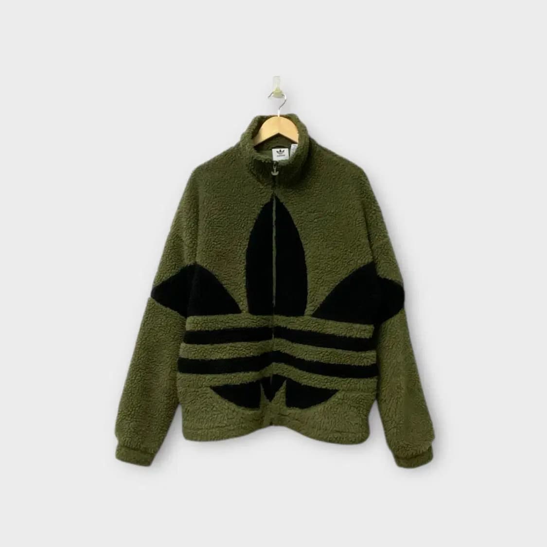 아디다스 빅 트레포일 쉐르파 자켓 카키 S-M 상품이미지1