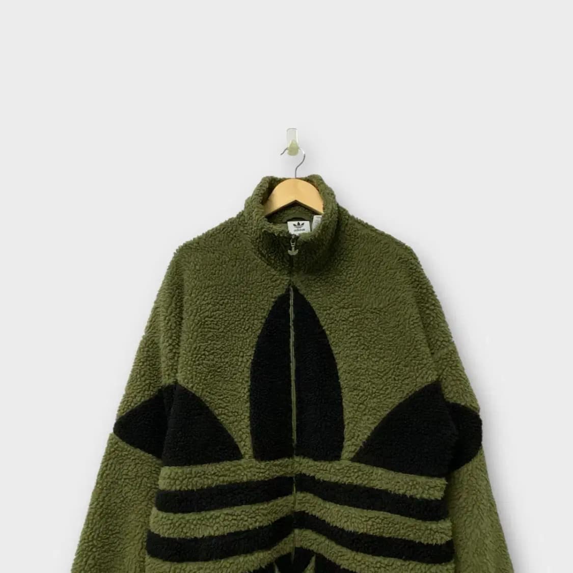 아디다스 빅 트레포일 쉐르파 자켓 카키 S-M 상품이미지2