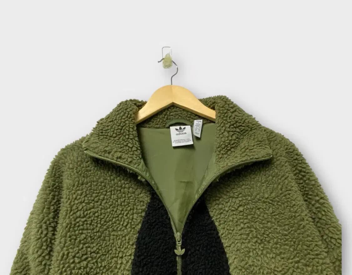 아디다스 빅 트레포일 쉐르파 자켓 카키 S-M 상품이미지4