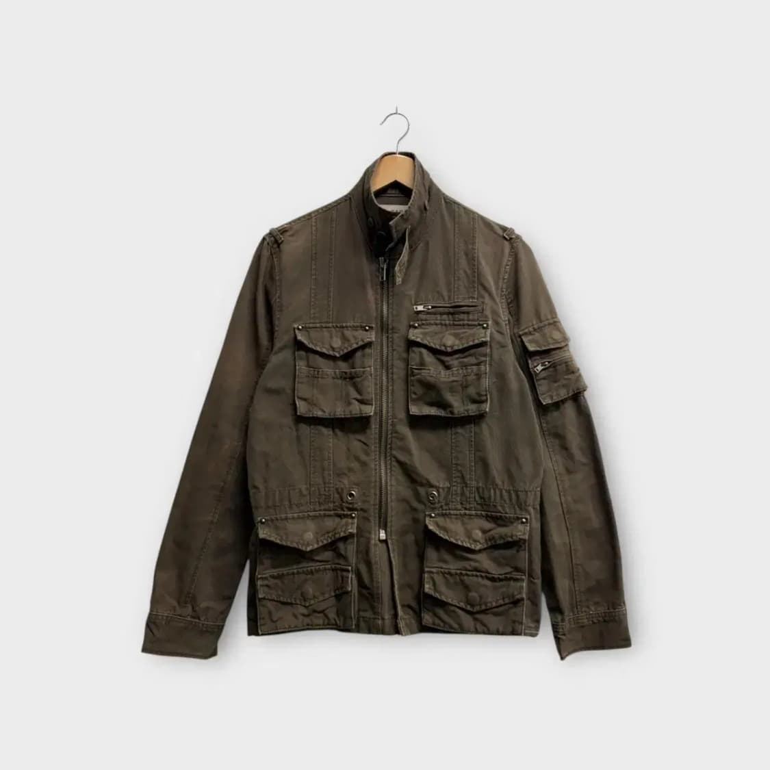 카고 빈티지 WORKS 워싱 브라운 포켓 자켓 L 상품이미지1