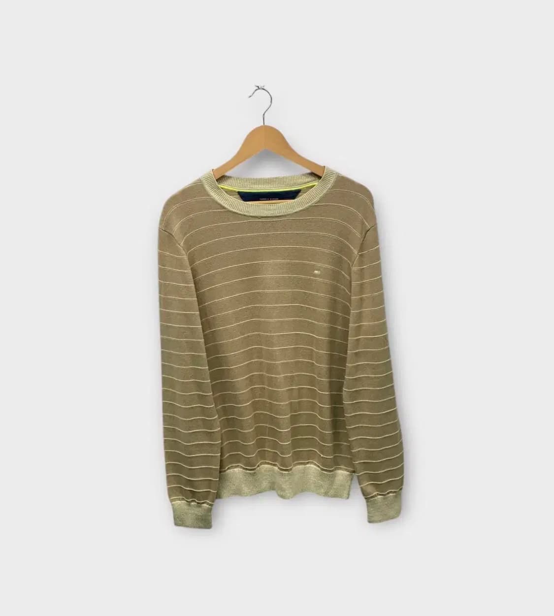 타미힐피거 스트라이프 베이지 니트 L 상품이미지1