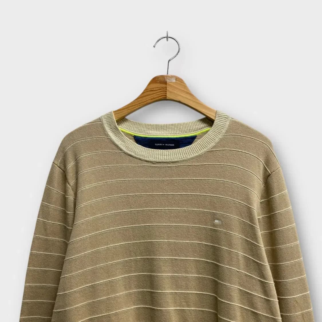 타미힐피거 스트라이프 베이지 니트 L 상품이미지2