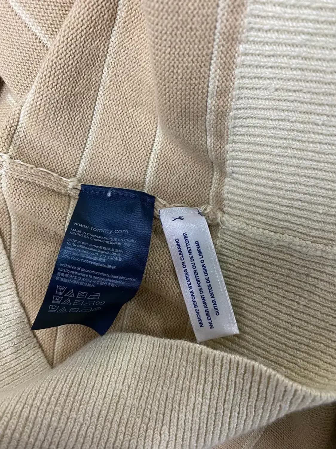 타미힐피거 스트라이프 베이지 니트 L 상품이미지6