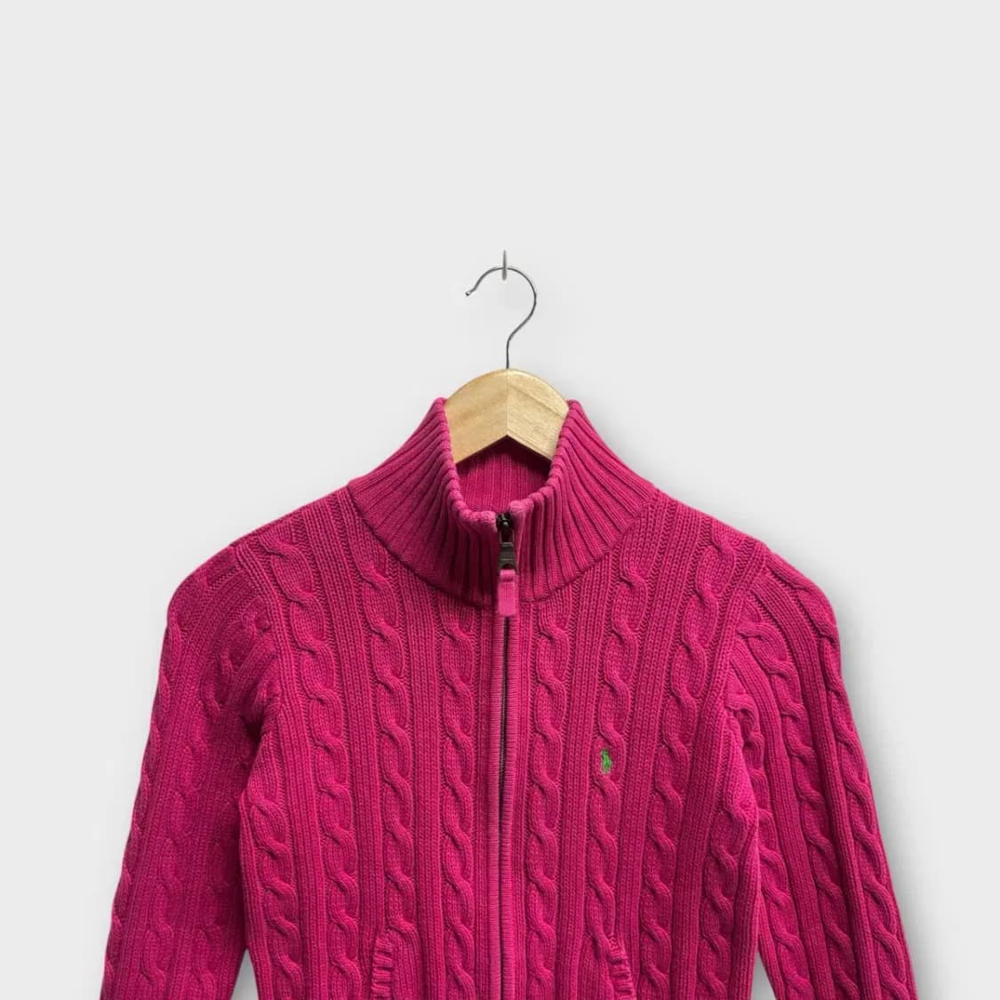 폴로 랄프로렌 키즈 케이블 핑크 집업니트 (5-6세) 상품이미지2