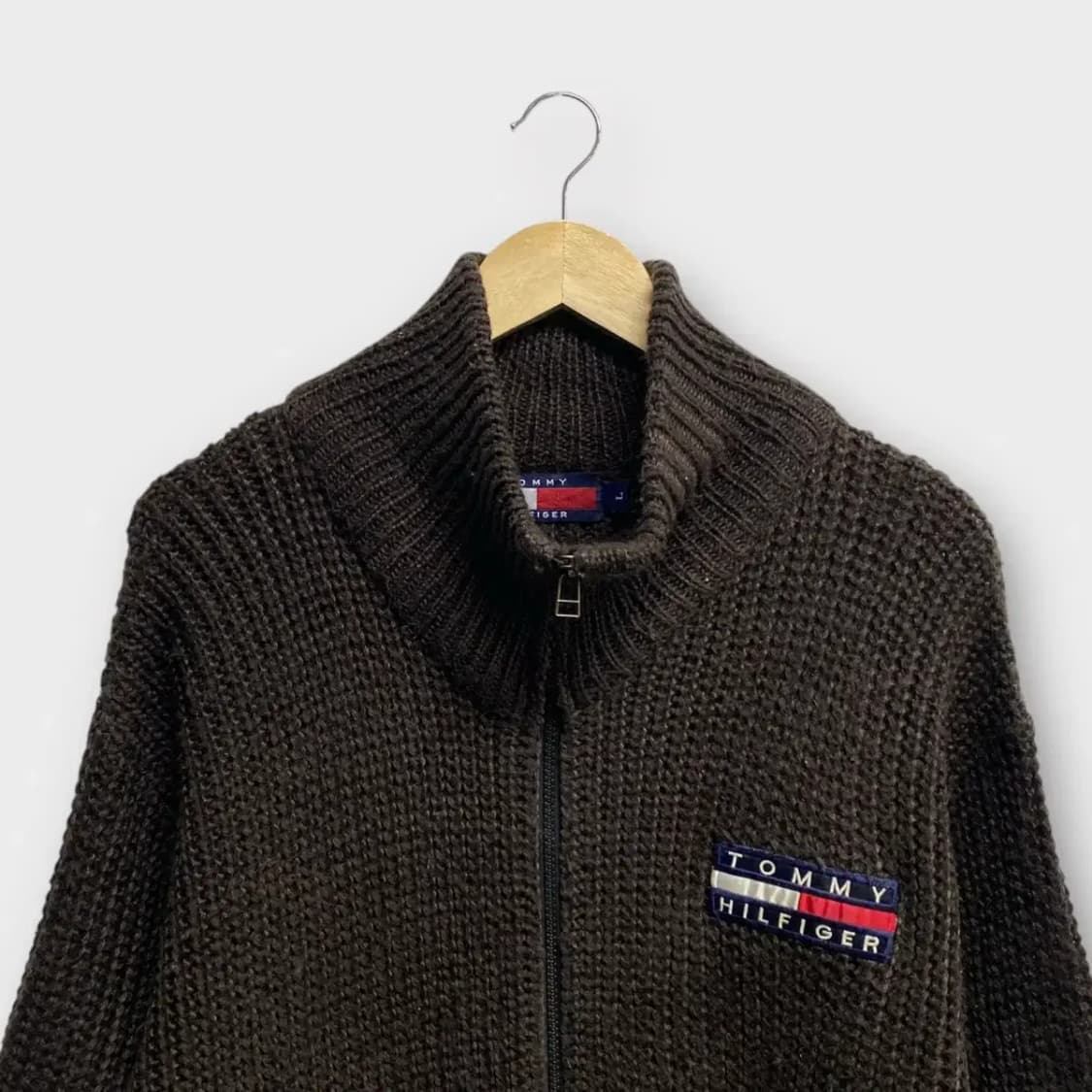 타미힐피거 빅로고 니트 풀집업 가디건 L 상품이미지2