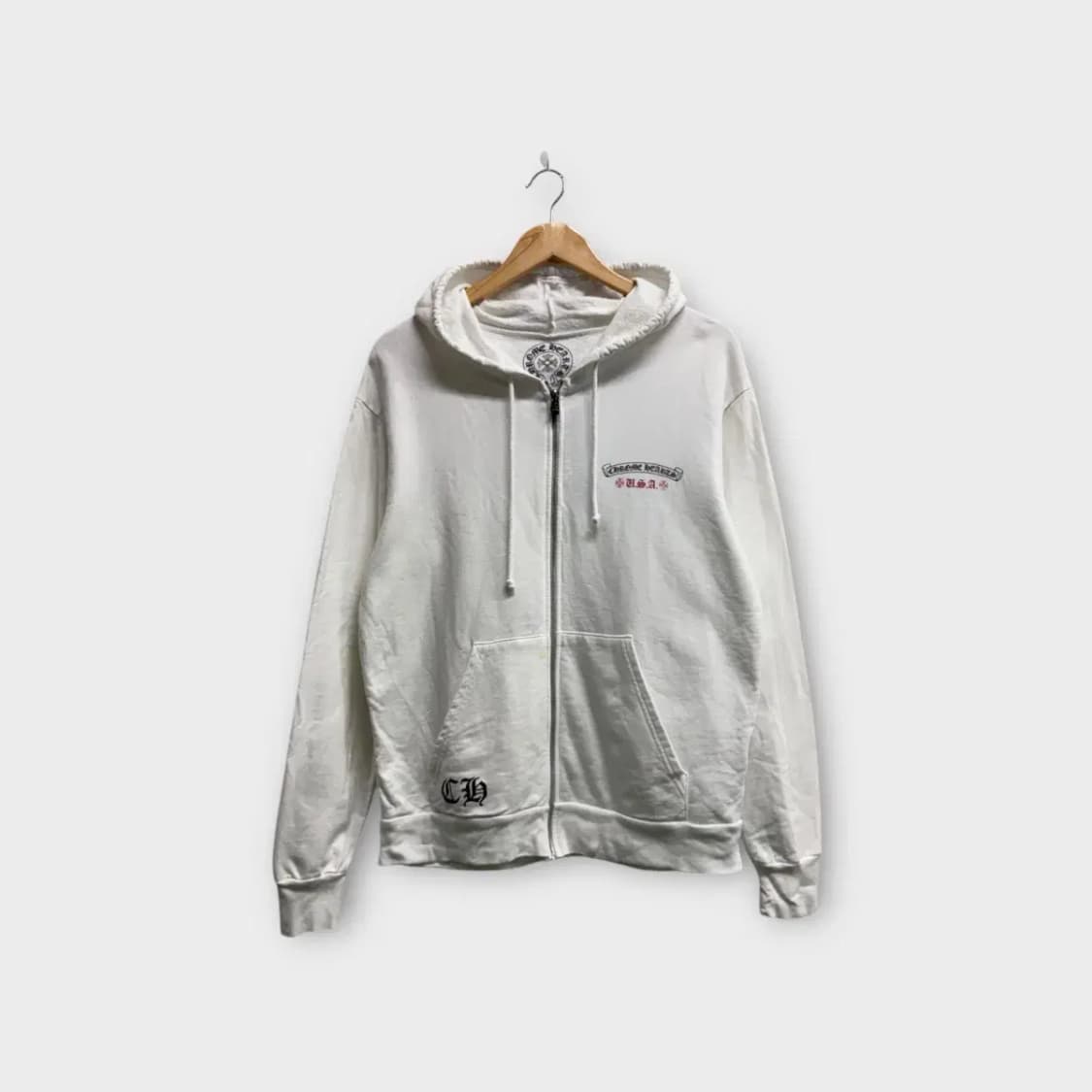 크롬하츠 화이트 집업 후드티 M 상품이미지1