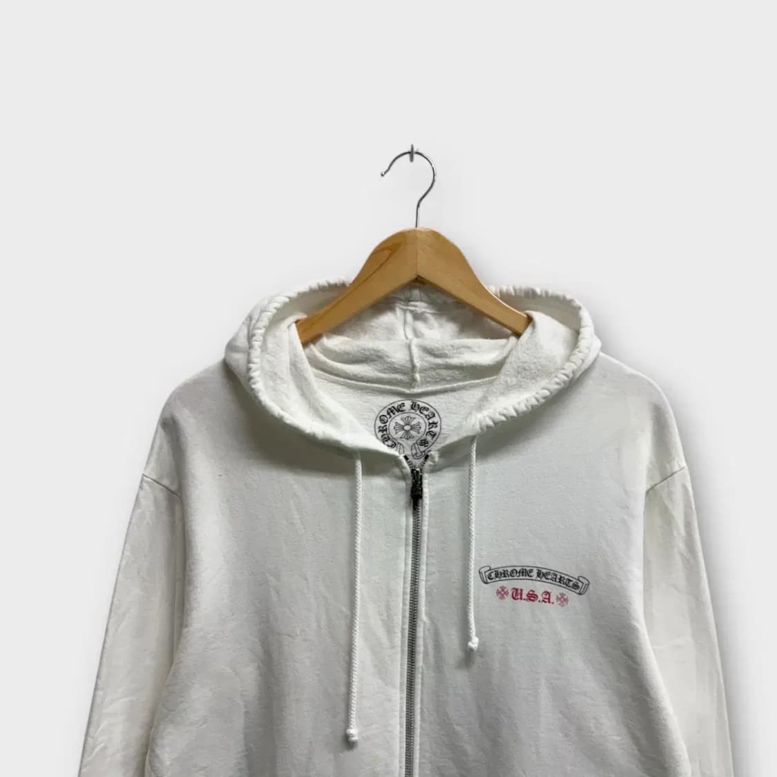 크롬하츠 화이트 집업 후드티 M 상품이미지2