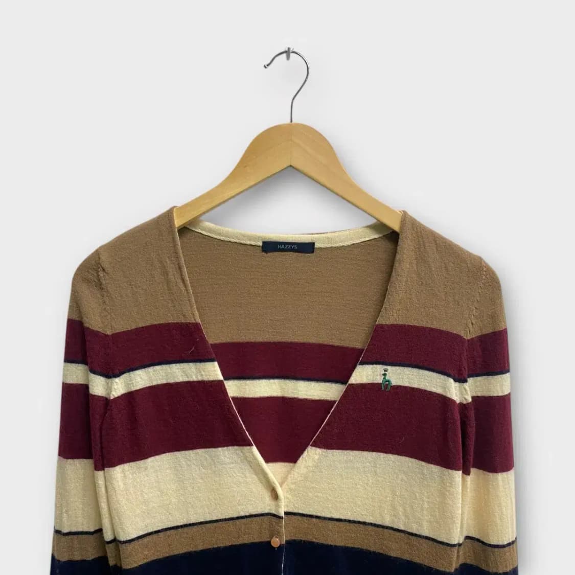 헤지스우먼 스트라이프 울가디건 90 상품이미지2