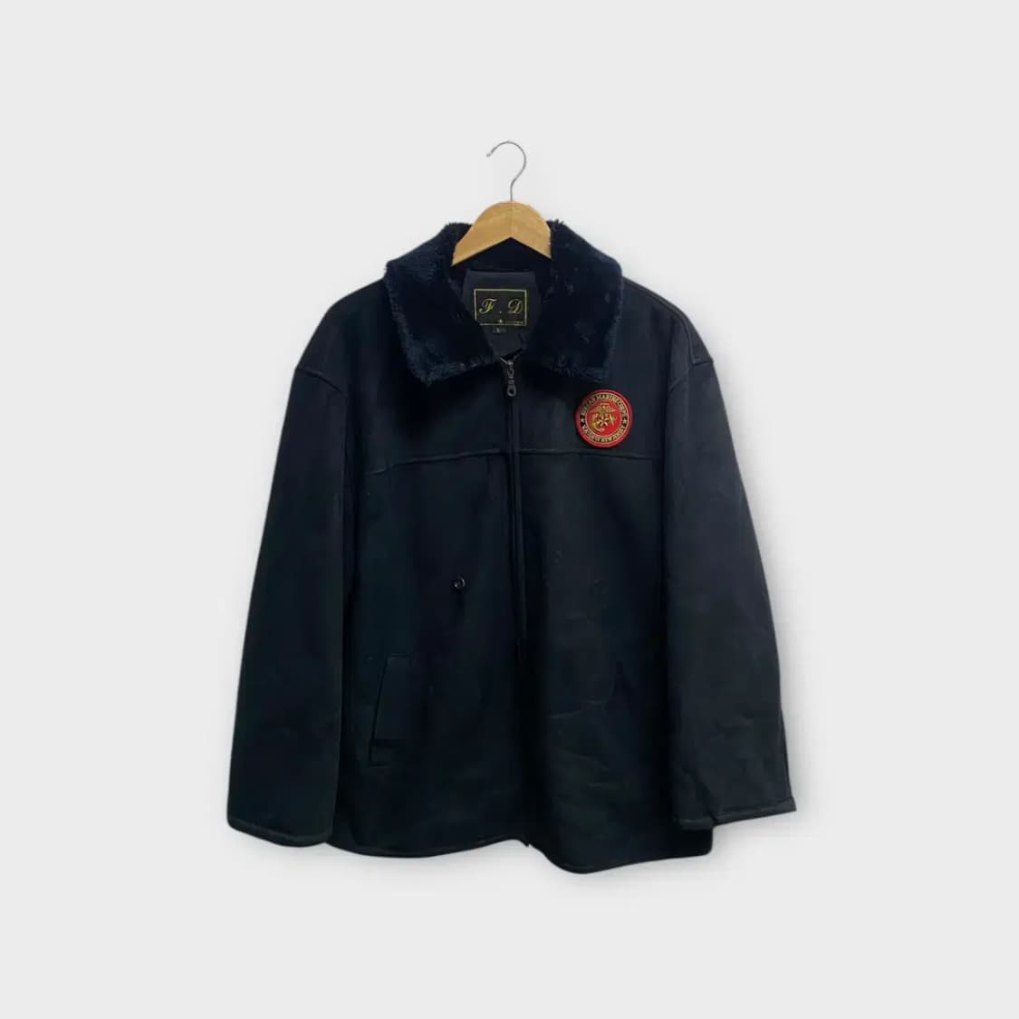 F.D 블랙 항공 퍼무스탕 L 상품이미지1