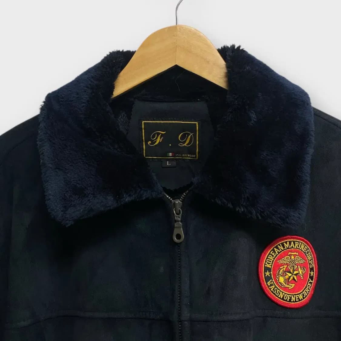 F.D 블랙 항공 퍼무스탕 L 상품이미지3