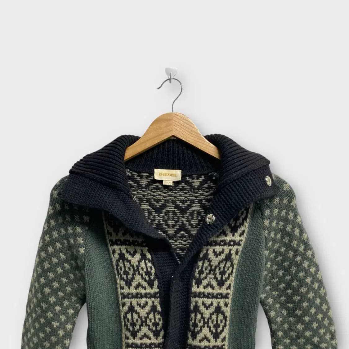 디젤 DIESEL 울 하이넥 가디건 XS 상품이미지3