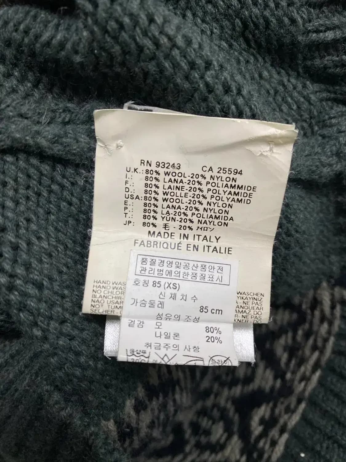 디젤 DIESEL 울 하이넥 가디건 XS 상품이미지6