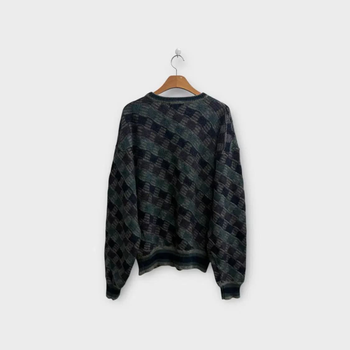 빈티지 아가일무늬 자가드 니트 XL 상품이미지4