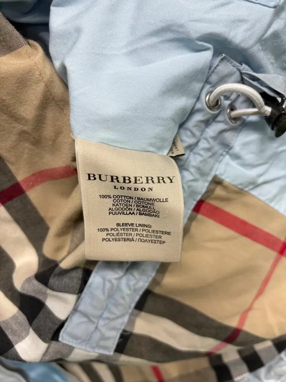 버버리 스카이블루 블루종 M-L 상품이미지6