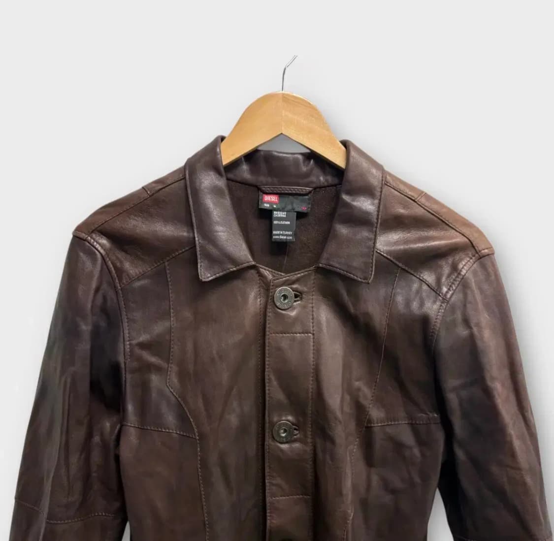 디젤 DIESEL 브라운 롱가죽자켓 M 상품이미지2