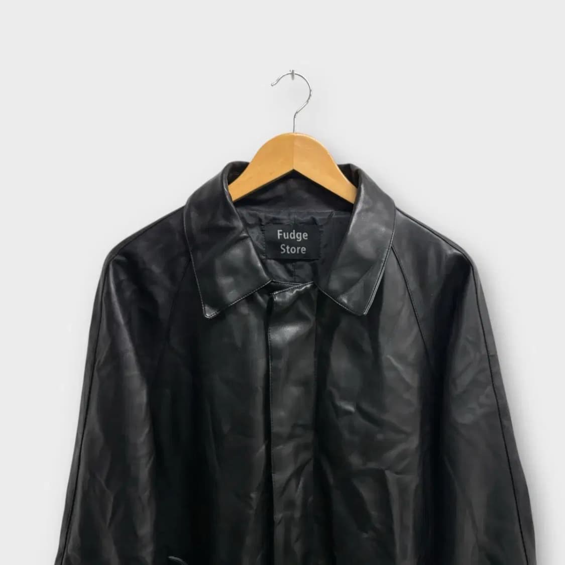 Fudge Store 블랙 롱가죽자켓 S-L 상품이미지2