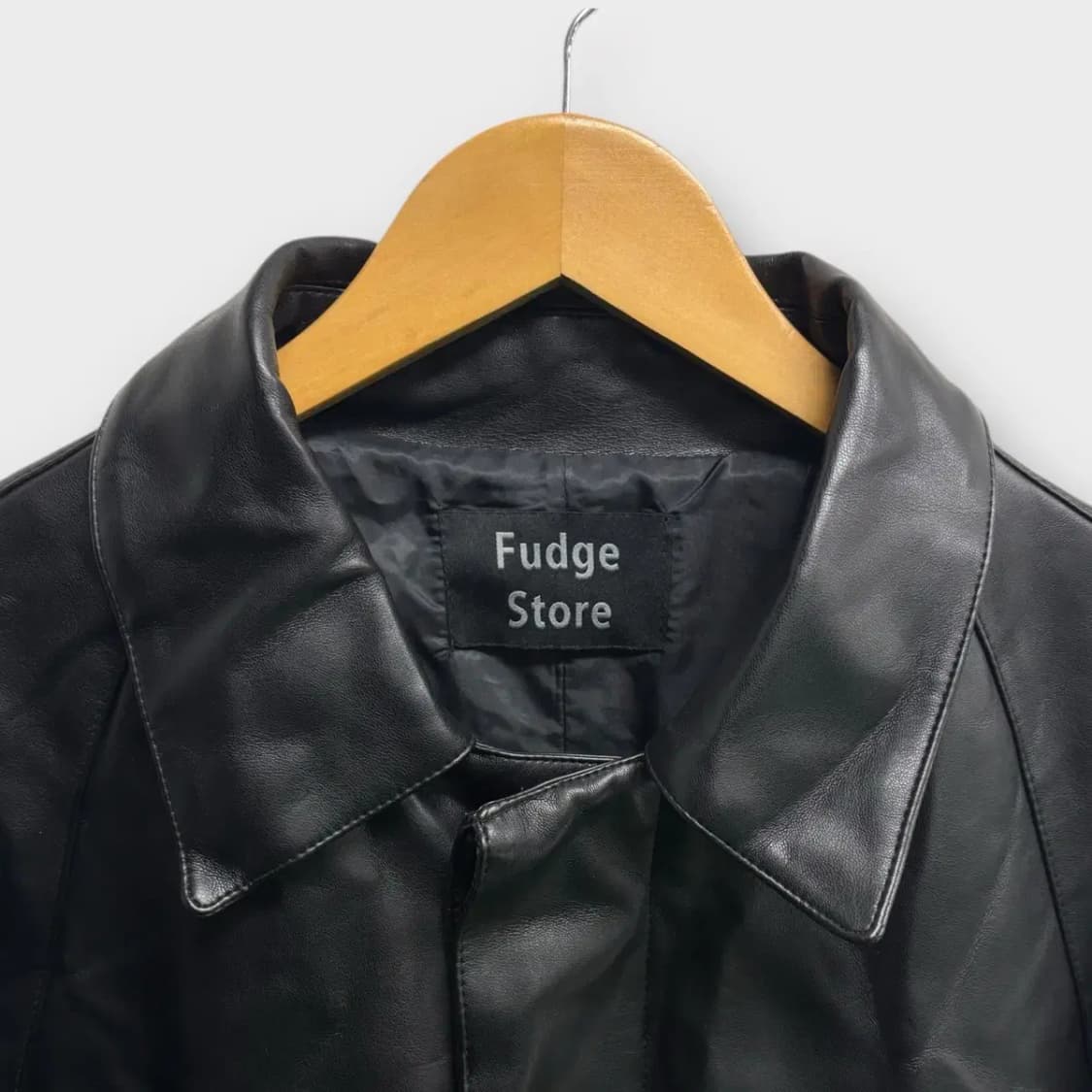 Fudge Store 블랙 롱가죽자켓 S-L 상품이미지4