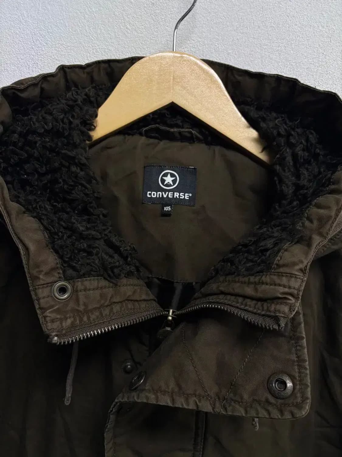컨버스 CONVERSE 카키 털야상자켓 XL 상품이미지4