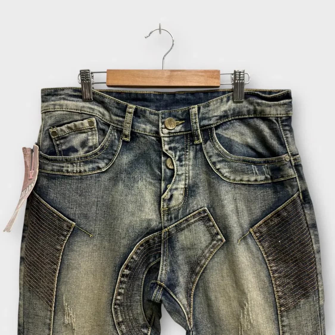 [새상품] 빈티지 워싱 그레이 절개 데님팬츠 -33사이즈 상품이미지2