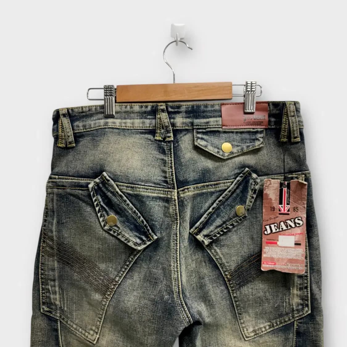 [새상품] 빈티지 워싱 그레이 절개 데님팬츠 -33사이즈 상품이미지3