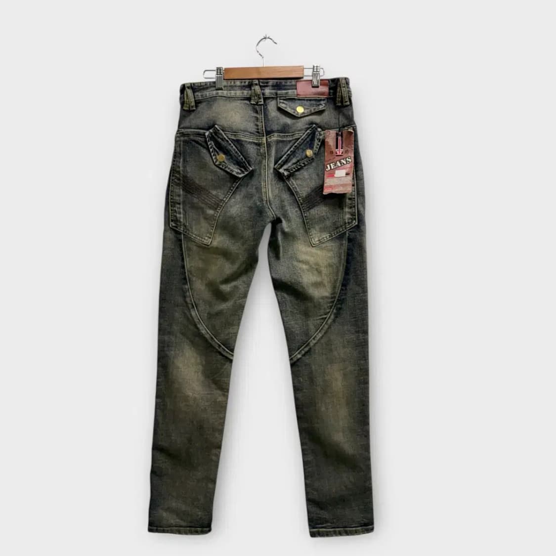 [새상품] 빈티지 워싱 그레이 절개 데님팬츠 -33사이즈 상품이미지5