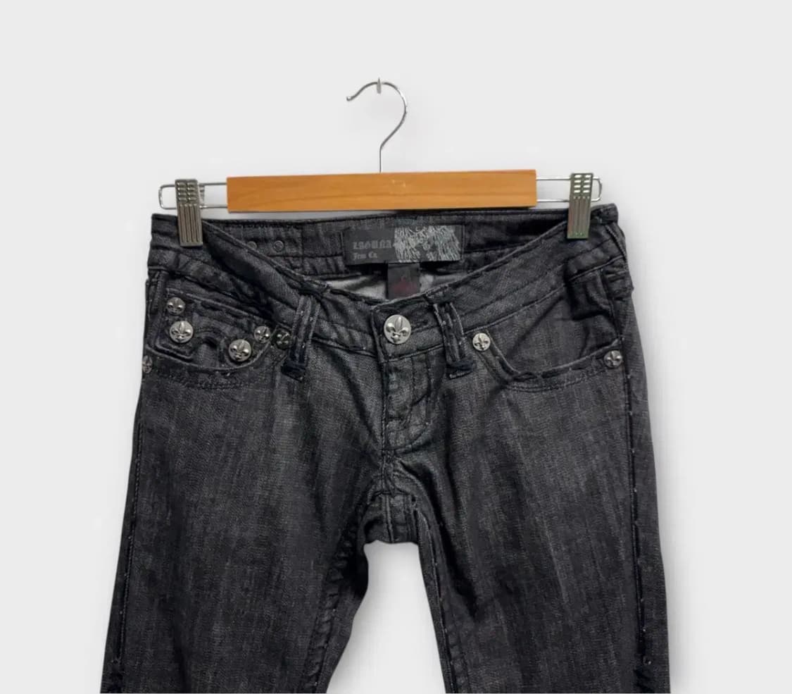아메리칸 락시크 백포인트 흑청 데님팬츠 - 26사이즈 상품이미지2