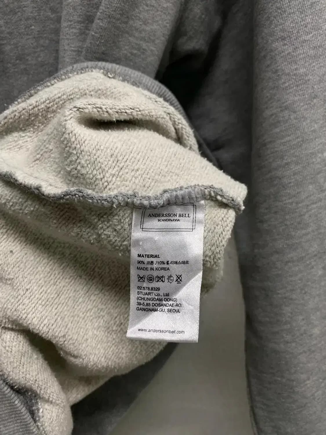 앤더슨벨 그레이 후드티 M 상품이미지5
