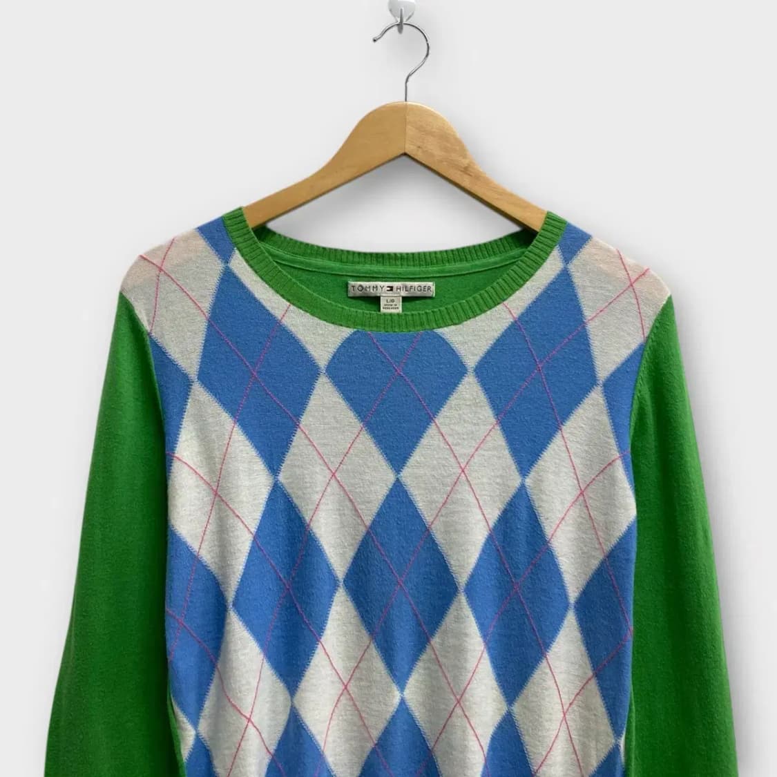 타미힐피거 아가일 그린니트 L 상품이미지2