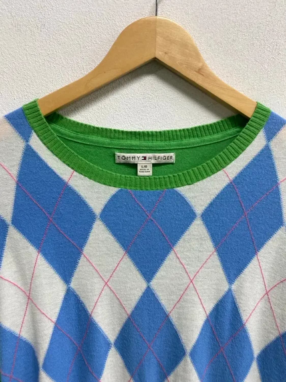 타미힐피거 아가일 그린니트 L 상품이미지4