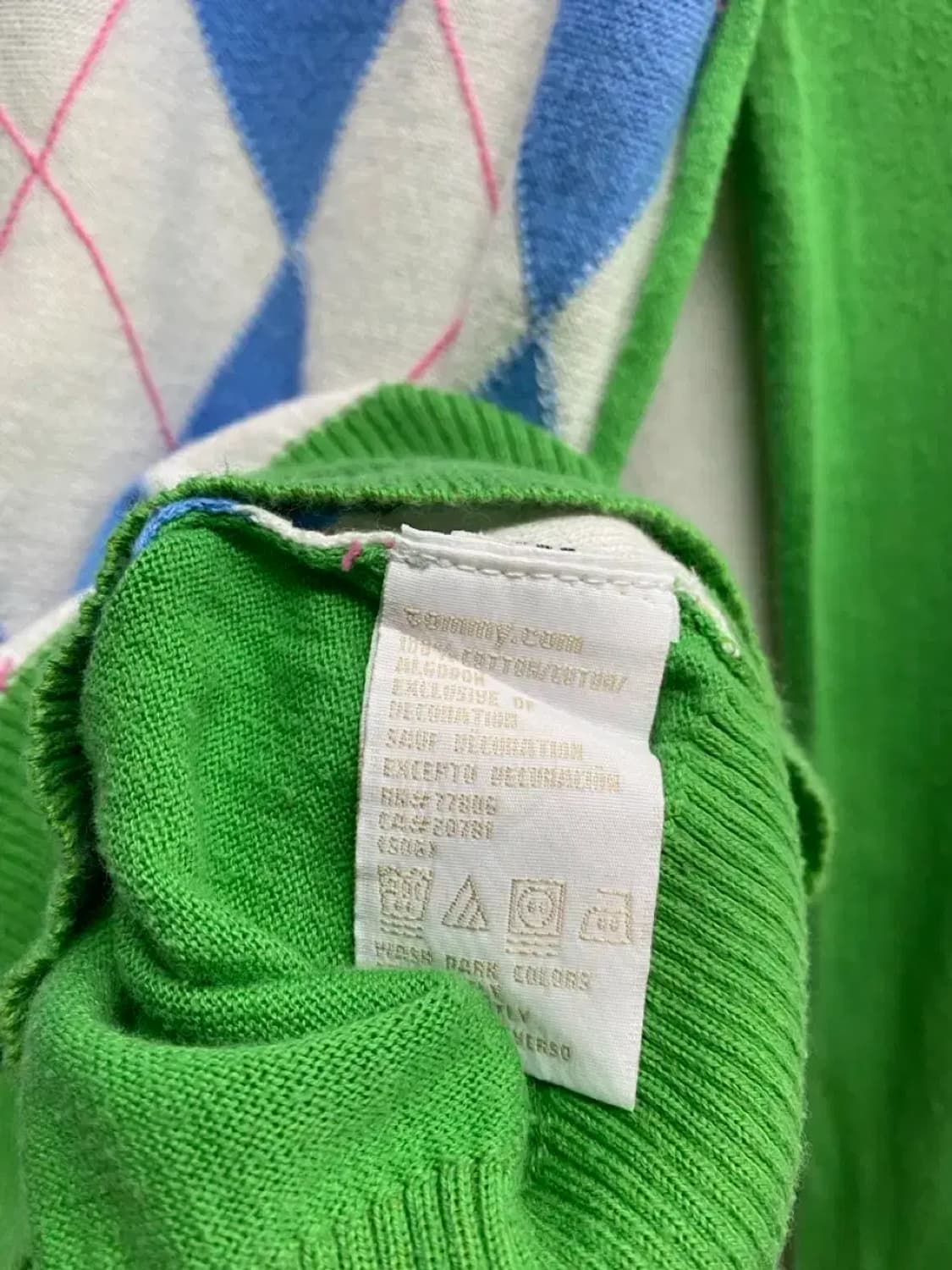 타미힐피거 아가일 그린니트 L 상품이미지5