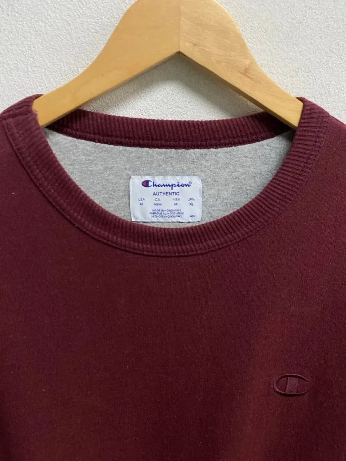 챔피온 버건디 기모 맨투맨 M 상품이미지4