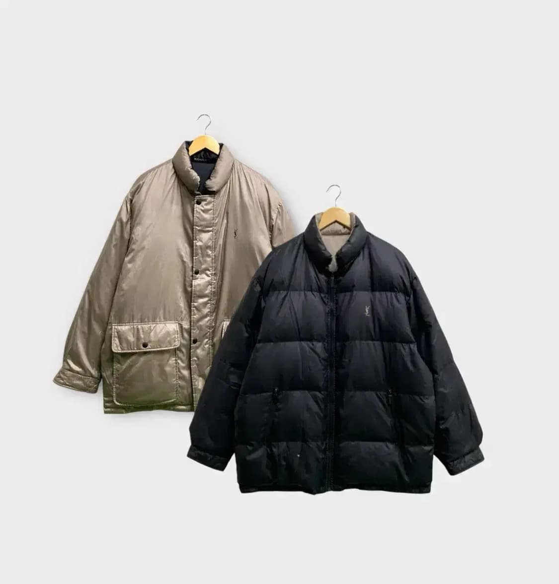 입생로랑 YSL 리버시블 블랙/베이지 구스 패딩 2XL 상품이미지1