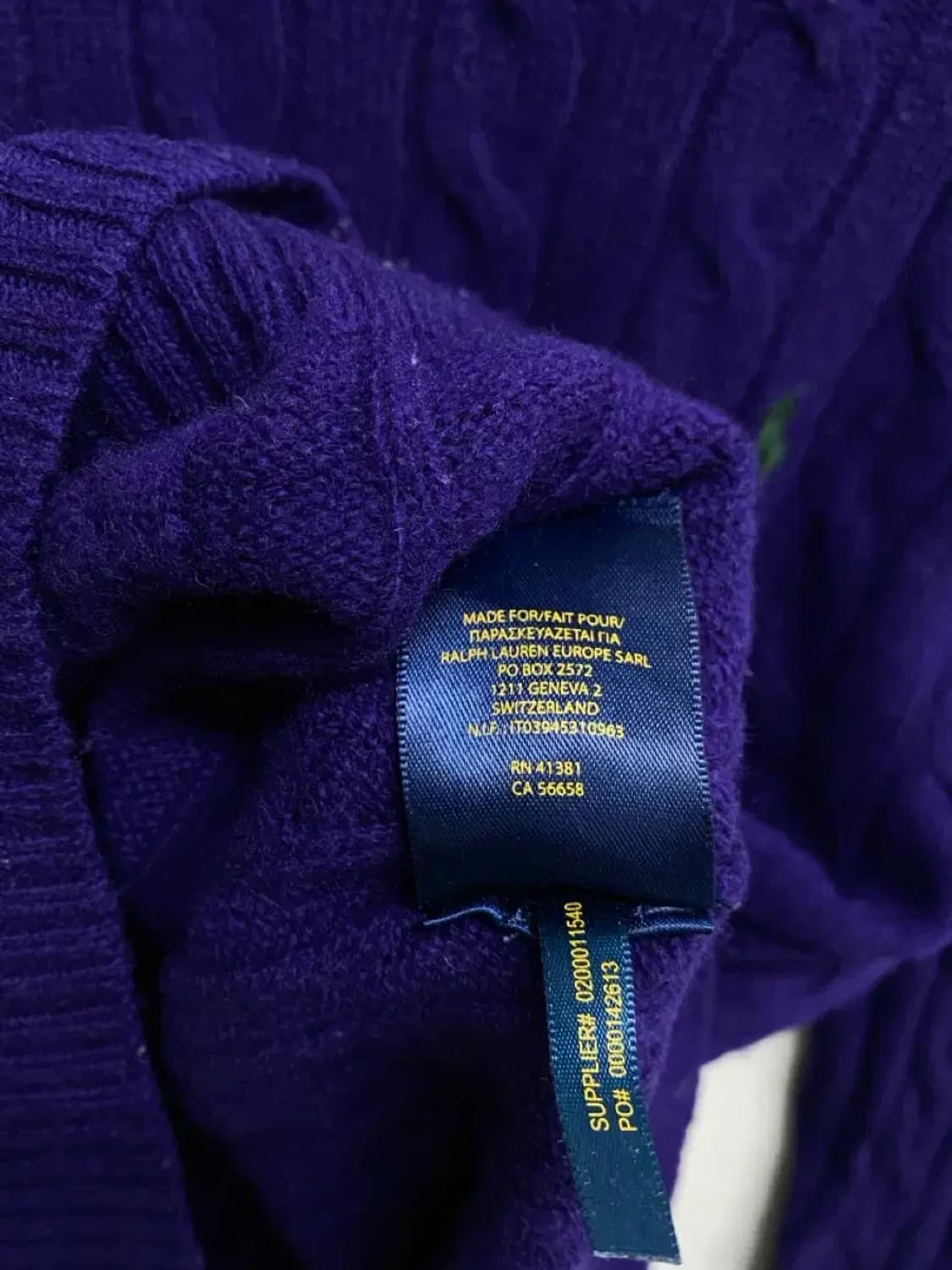 폴로랄프로렌 퍼플 케이블 니트 S 상품이미지5