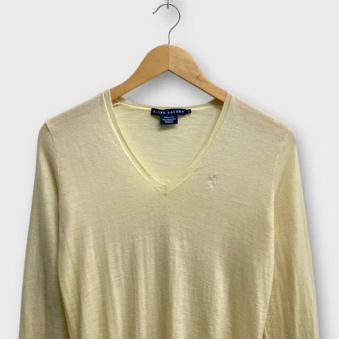 폴로랄프로렌 아이보리 브이넥 니트 S 상품이미지2
