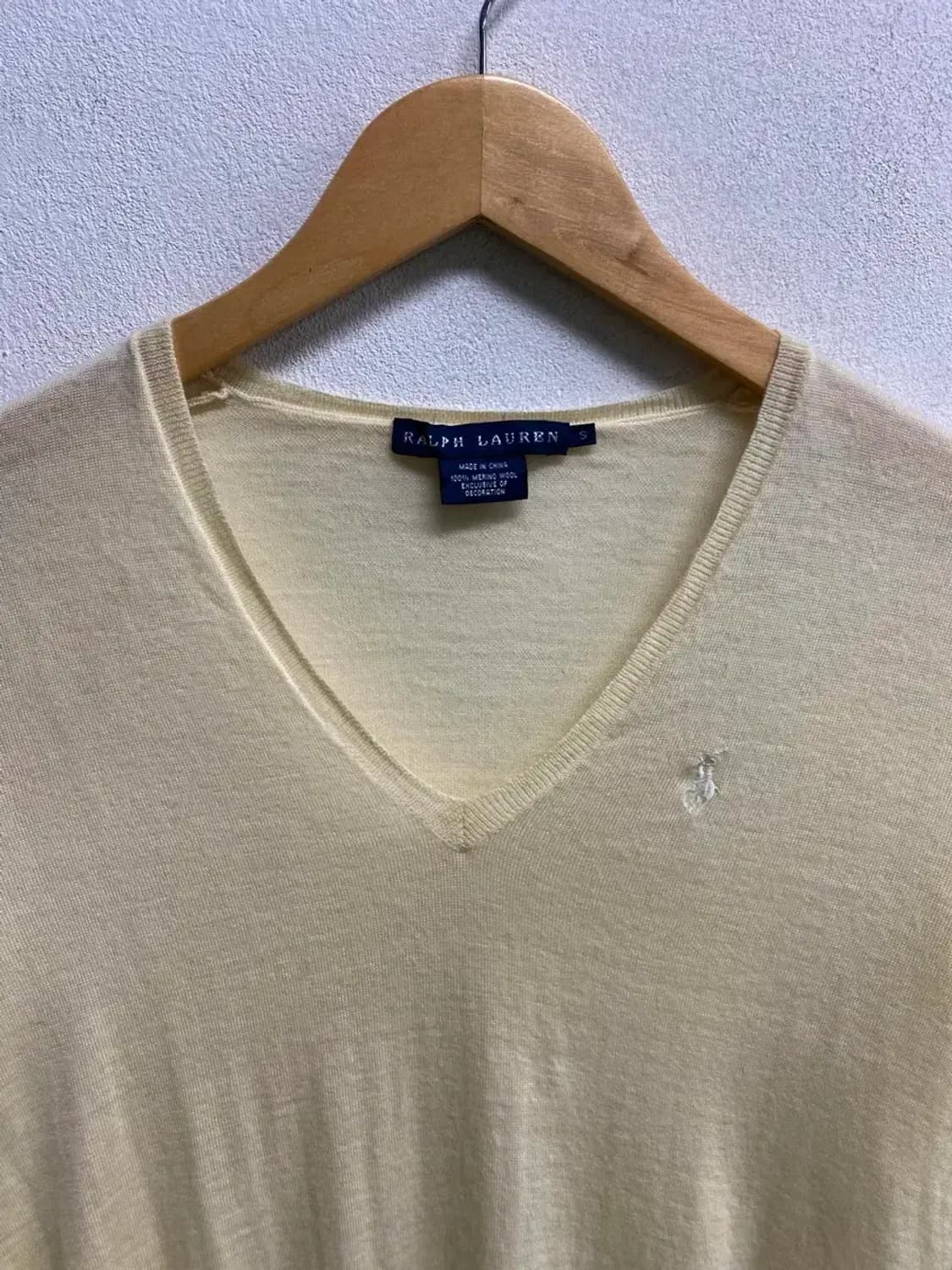 폴로랄프로렌 아이보리 브이넥 니트 S 상품이미지4